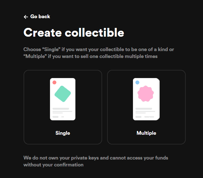 Create collectible - Single and multiple