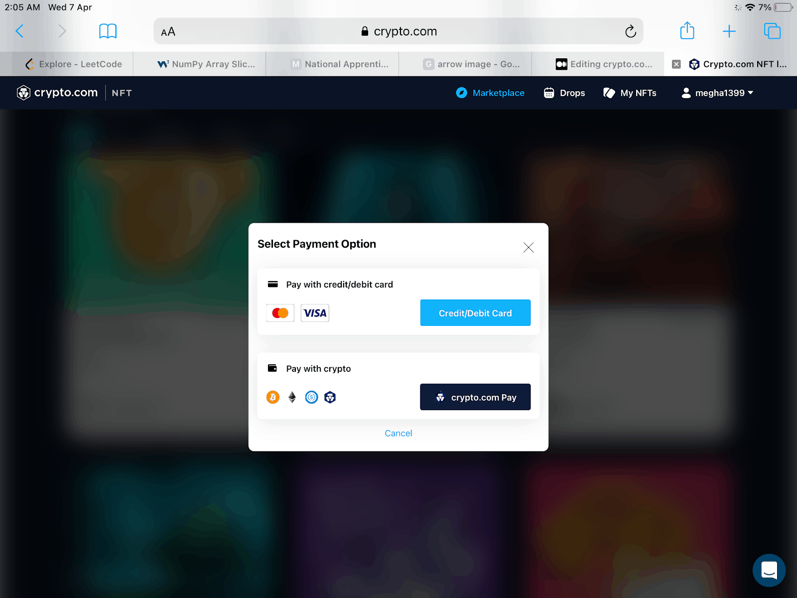 Select payment option