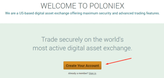 Create poloniex account