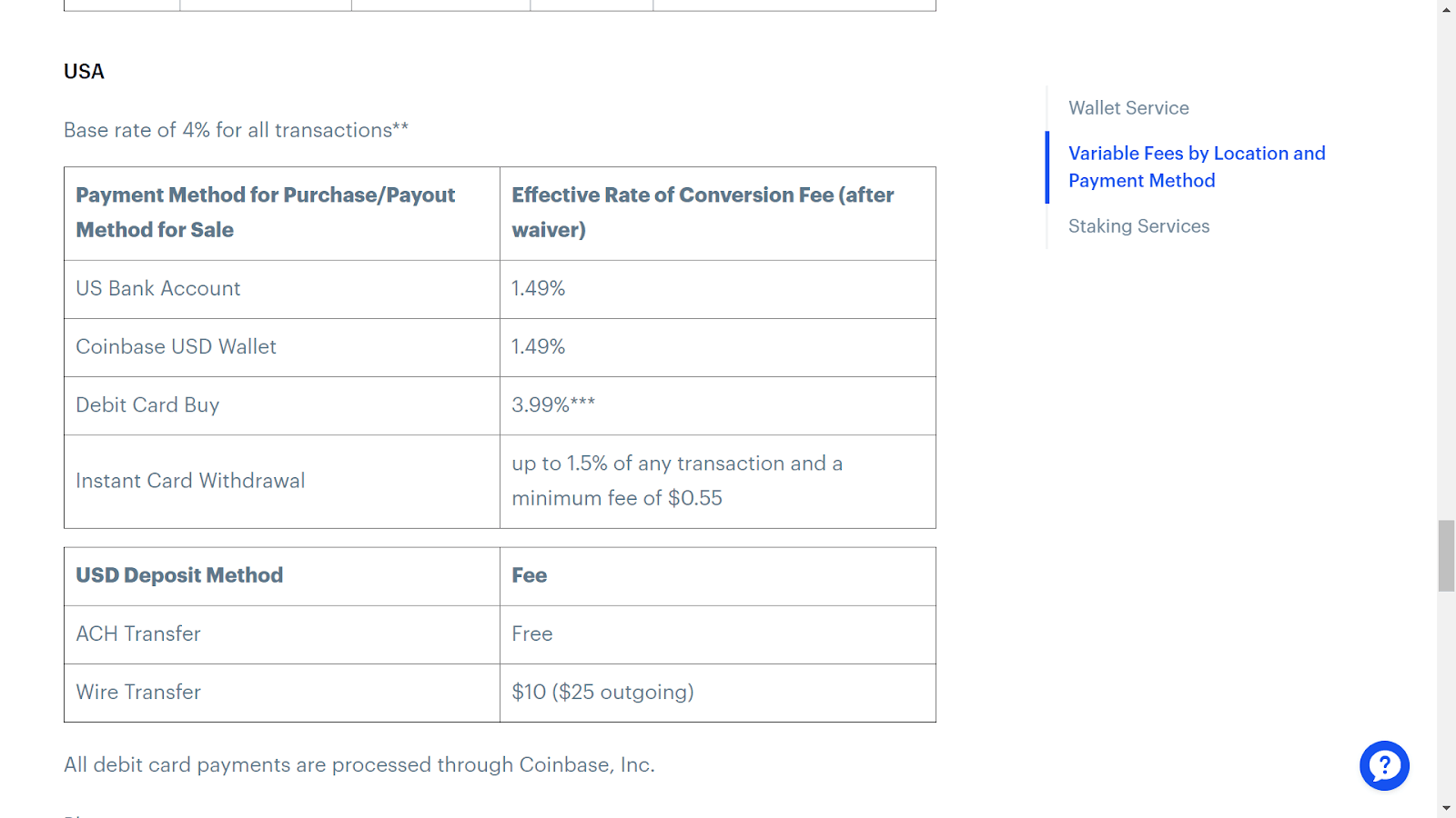 coinbase commission fees