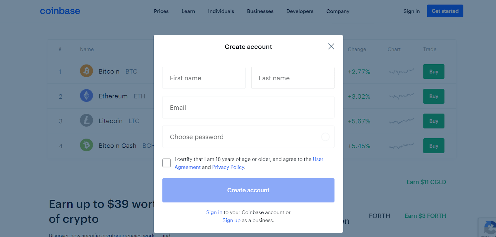 can i use itin for coinbase